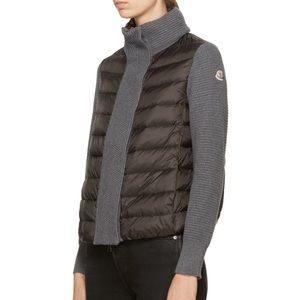 MONCLER Grey Down Knit Jacket Size XS | EUC